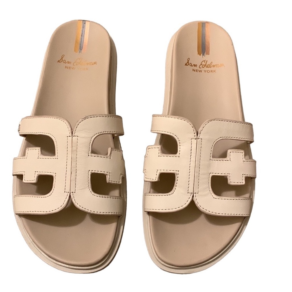 Sam Edelman Leather Sandals Valeri Ivory Slides Size 9.5 - Picture 2 of 8